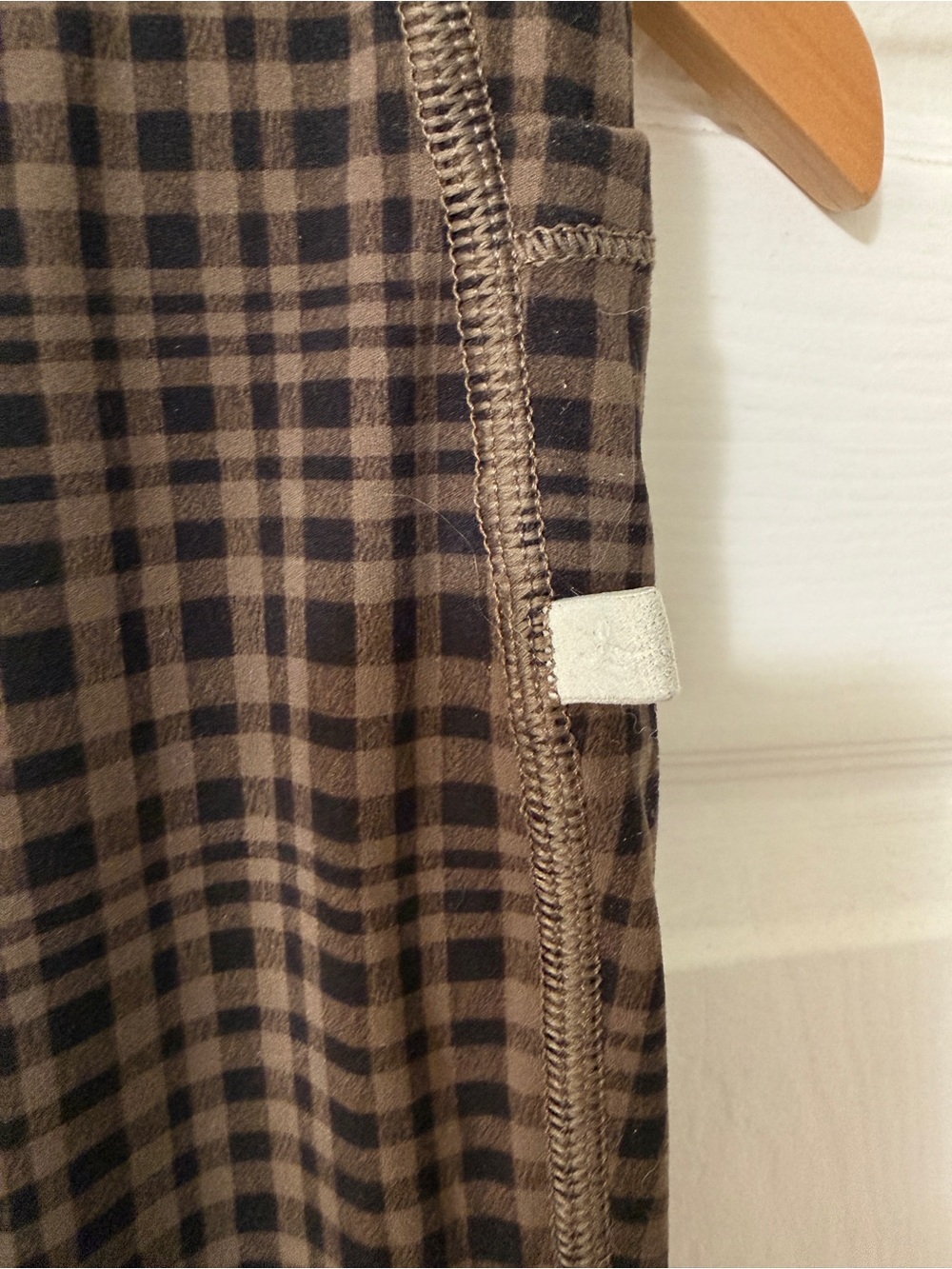 Halar Checkered Plaid Brown Active Joggers with High Waist size small - Picture 7 of 8